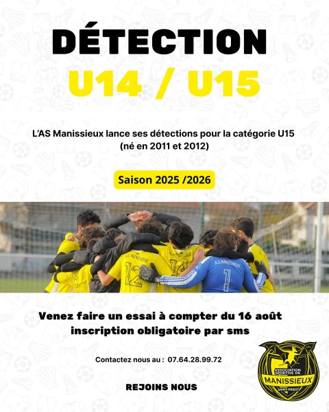 Recrutement Joueurs U15